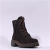 Rieker Laced Biker Boot - Brown Suede